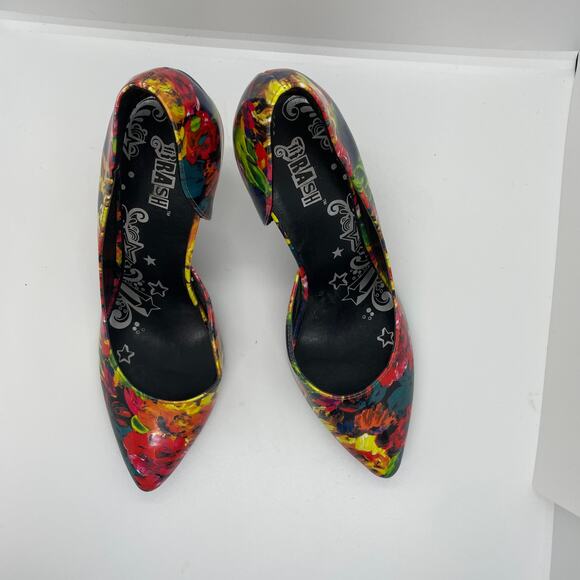 BRASH Dorsay Stiletto Floral Multicolor Heels sz 8 - Picture 2 of 8